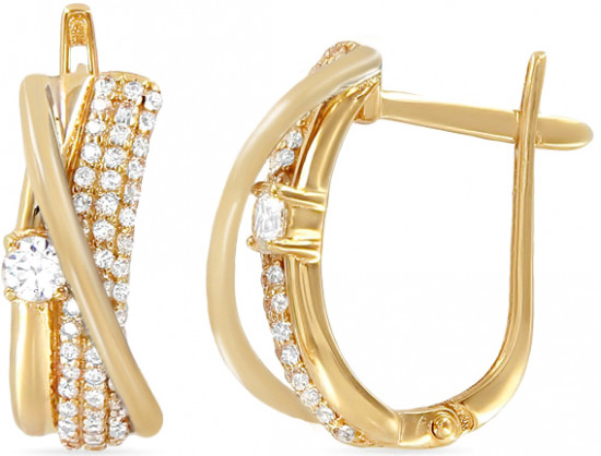 Серьги из золота с цирконом