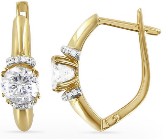 Серьги из золота с цирконом