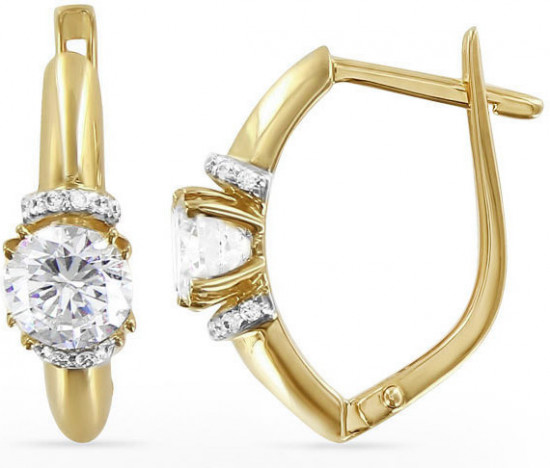 Серьги из золота с цирконом