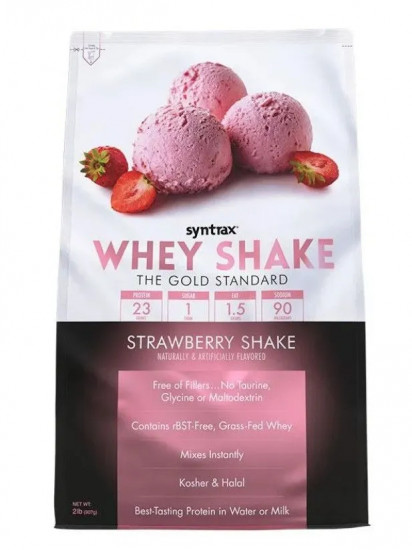 Протеин со вкусом клубничного коктейля «Whey Shake. Strawberry Shake»