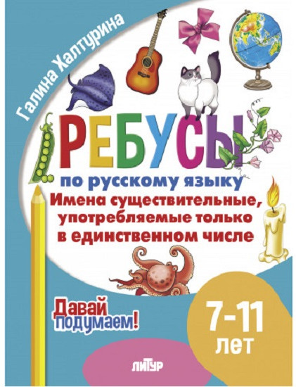 Ребусы по русскому языку. Имена существительные, употребляемые только в единственном числе