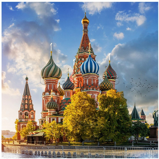 Роспись по холсту «Храм Василия Блаженного»