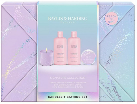 Набор подарочный «Jojoba, Vanilla & Almond Oil Gift Wrapped Candletlit Set»