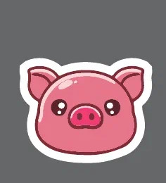 Значок ECO из дерева «Cute pig»