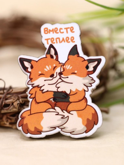 Значок ECO из дерева «Вместе теплее»