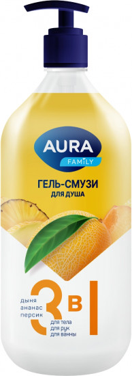 Гель-смузи для душа «3 в 1. Дыня, ананас, персик»
