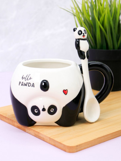 Кружка керамическая с ложкой «Funny panda»