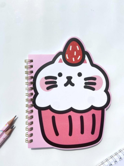 Блокнот на спирали «Cat cupcake»