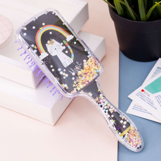 Расческа «Rainbow and cat»