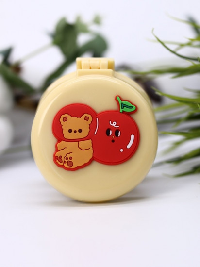 Расческа раскладная с зеркалом  «Cherry bear folding»
