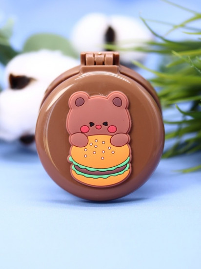Расческа раскладная с зеркалом  «Hamburger bear folding»
