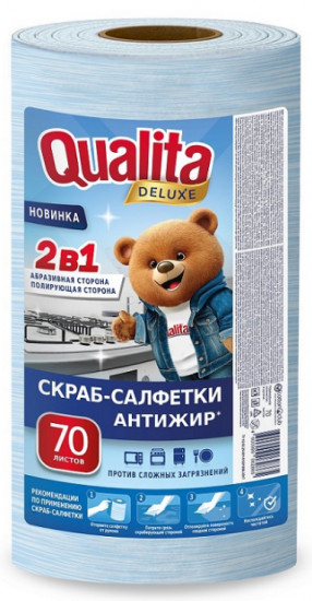 Скраб-салфетки в рулоне «Антижир»
