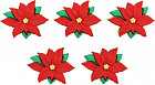Набор пуговиц-фигурок «Красная пуансеттия»