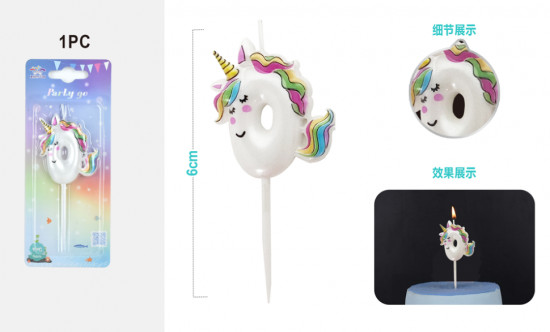 Свеча для торта цифра 0 «Unicorn»