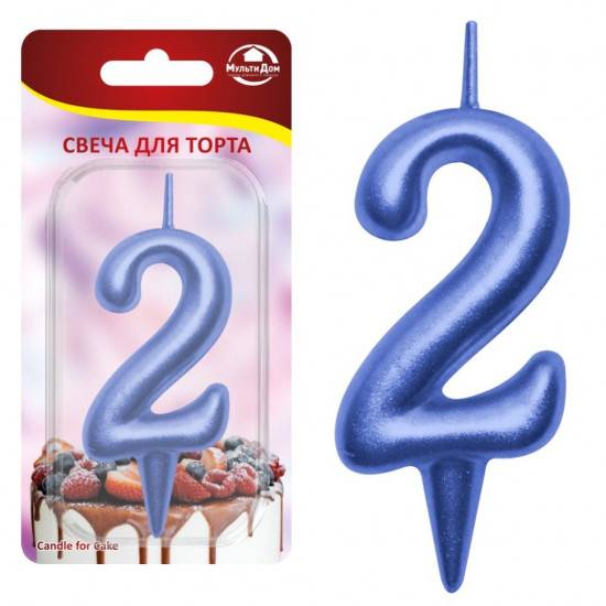 Свеча для торта цифра 2 «Овал»