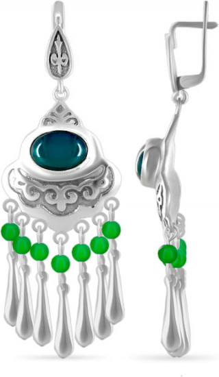 Серьги из серебра с камнем
