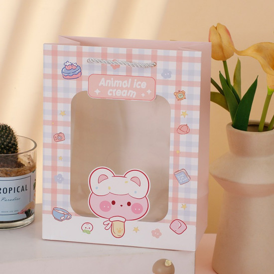 Пакет подарочный «Lovely animals, plaid»