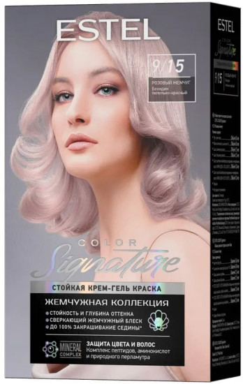 Крем-гель краска для волос «Color signature», оттенок 9/15 Розовый жемчуг
