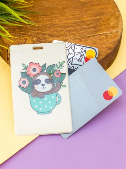 Держатель для карт «Sloth with flowers»