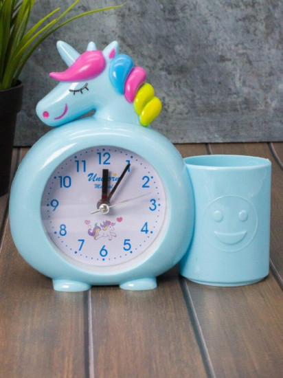 Часы-будильник с подставкой для канцелярии «Rainbow unicorn»