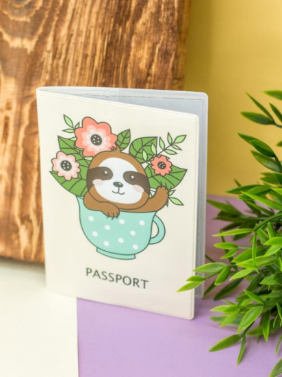 Обложка для паспорта «Sloth with flowers»