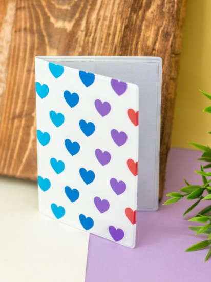 Обложка для паспорта «Multicolored hearts»