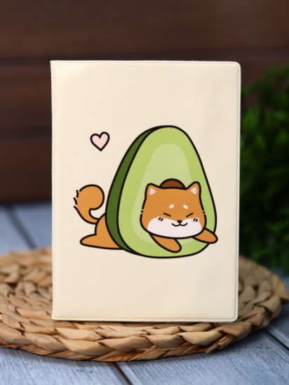 Обложка для паспорта «Shiba inu avocado»
