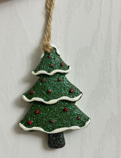 Новогодняя игрушка из керамики