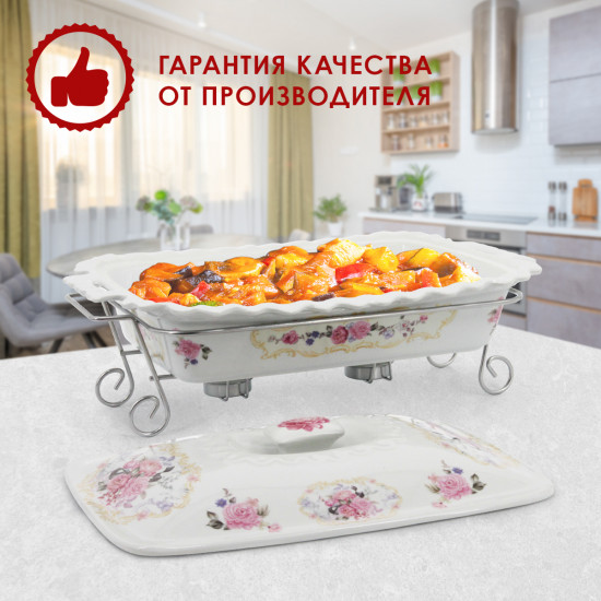 Мармит с крышкой с подогревом от свечей «Debora»