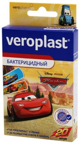 Набор пластырей бактерицидных «Тачки»