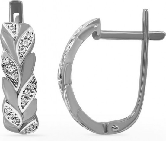 Серьги из серебра с бриллиантом