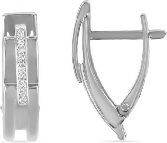 Серьги из серебра с бриллиантом