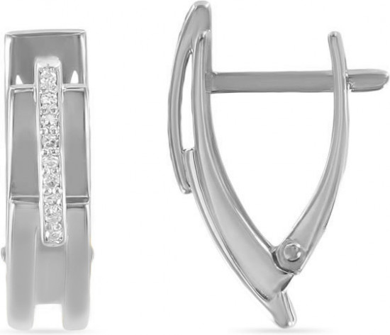 Серьги из серебра с бриллиантом