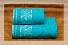Полотенце махровое гладкокрашеное с рельефным рисунком "Impressione" (Cleanelly, 50х90, цвет бирюзовый)