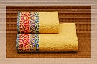 Полотенце махровое гладкокрашеное с рельефным рисунком "Ninfea" (Cleanelly, 50х90, цвет желтый)