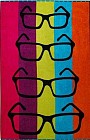 Полотенце пляжное махровое пестротканое с эффектом велюра "Sunglasses" (Cleanelly, 100х150)