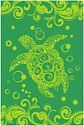 Полотенце пляжное махровое пестротканое с эффектом велюра "Turtle" (Cleanelly, 100х150), цвет бирюзовый