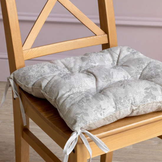 Подушка на стул с тафтингом «Grey jacquard»