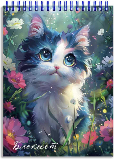 Блокнот «Котенок на лужайке»