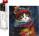 Мозаика алмазная «Зимний кот»