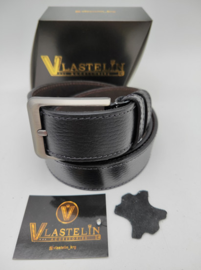 Ремень мужской «Leather Belt Black V»