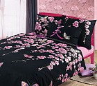 Комплект постельного белья "Сакура" (арт. 9185, 2-спальный, бязь, 2 наволочки 70х70), цвет черный