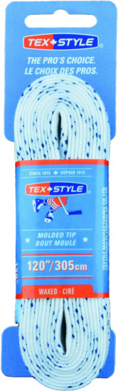 Шнурки для коньков «Texstyle double blue line waxed»