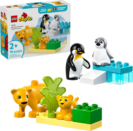 Конструктор LEGO® 10442 Семьи диких животных: пингвины и львы