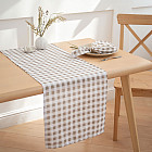 Дорожка на стол «Клетка виши бежевый»