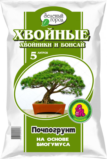 Почвогрунт на основе биогумуса «Хвойные и бансай»