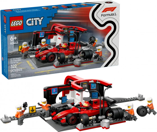 Конструктор LEGO® 60443 Пит-стоп F1 с болидом Ferrari