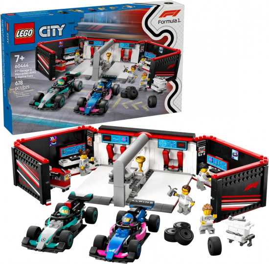 Конструктор LEGO® 60444 Гараж F1 для Mercedes-AMG и Alpine