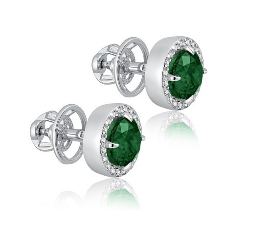 Серьги из серебра с фианитами