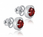 Серьги из серебра с фианитами